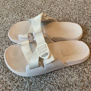 White Chaco Slides